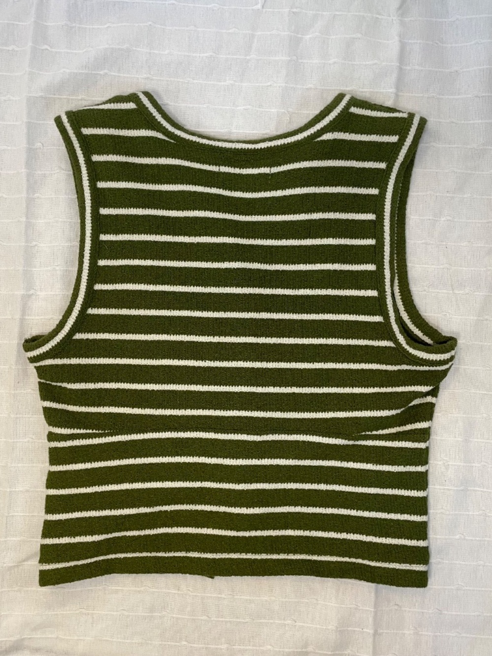 Madewell Green/Ivory Knitted Button Down Vest Top - Women's S - Picture 4 of 5